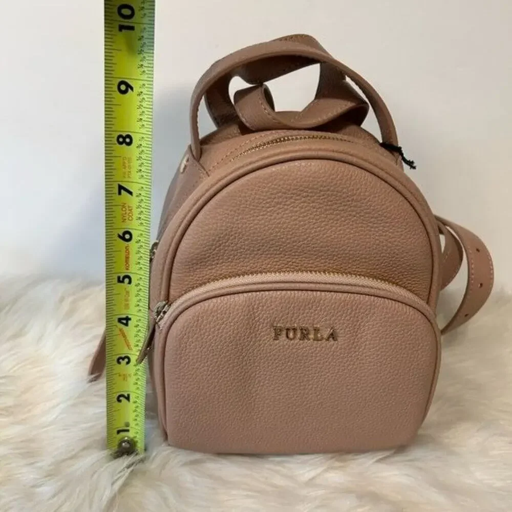 Furla Frida Mini backpack in Moonstone ( pale pink) with Rose Gold hardware New